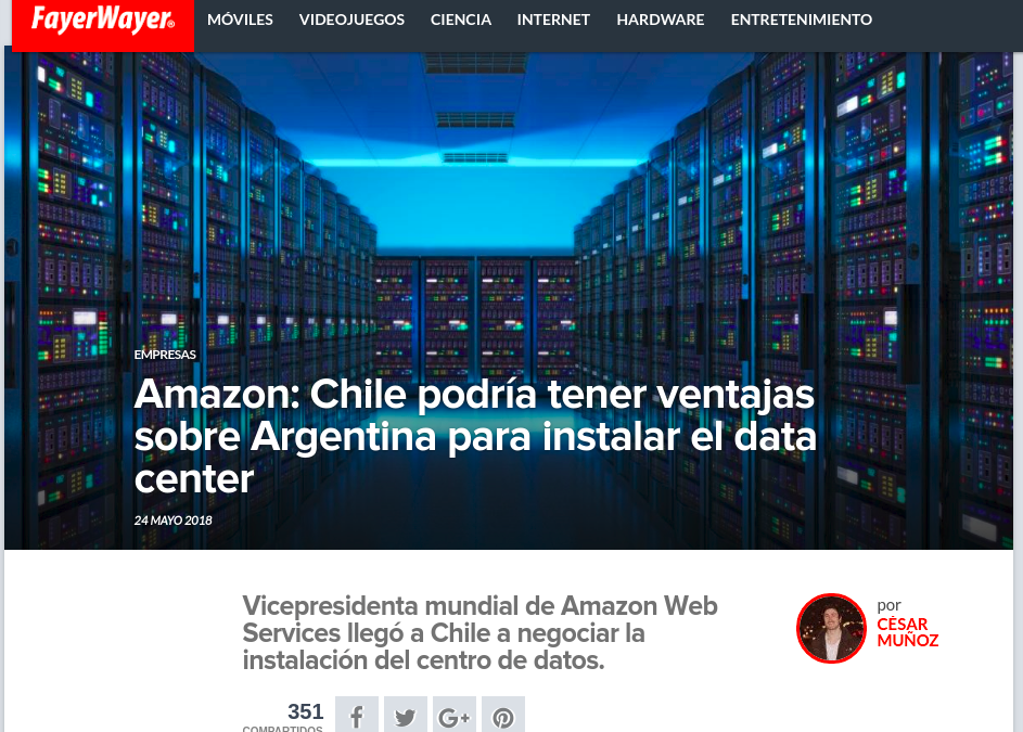 Amazon: Chile could have advantages over Argentina to install the data center